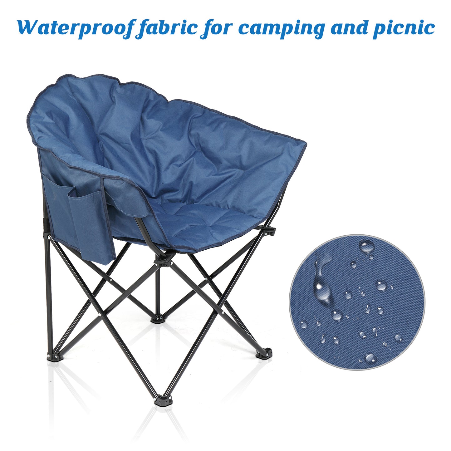 Blue Camping Chair Steel Pipe 120kg