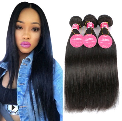 Real human hair straight wave human hair curtain natural color hair extension