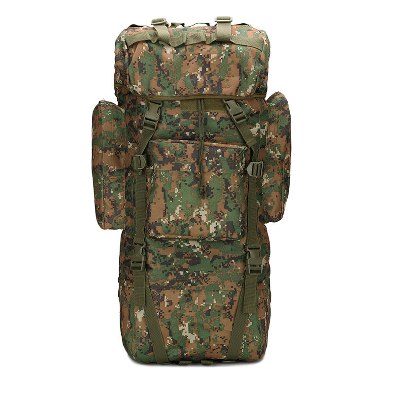 Camouflage 65L Hiking Camping Water-Resistant Mountaineers Backpack