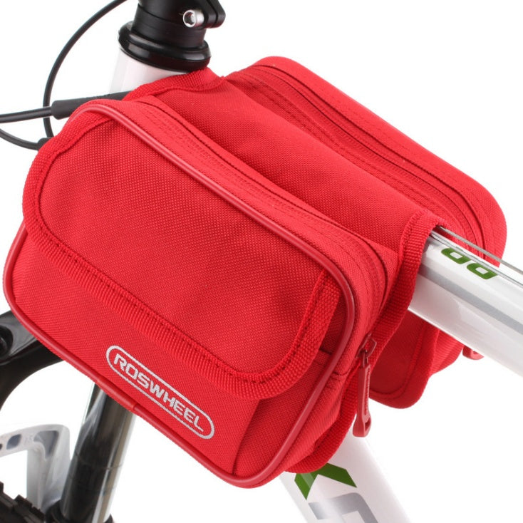 Bicycle front beam bag, saddle bag style mountain bike equipment riding bag