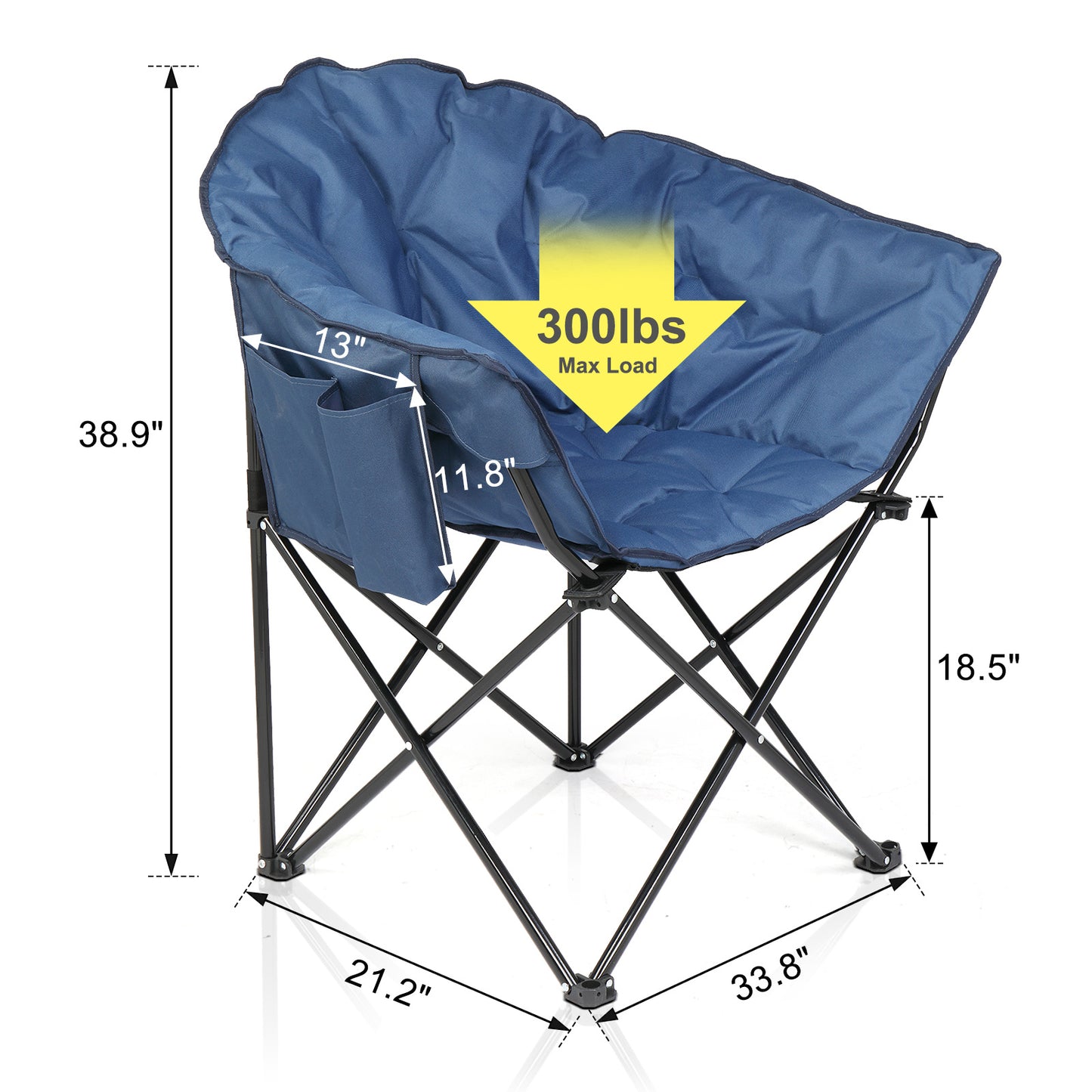 Blue Camping Chair Steel Pipe 120kg