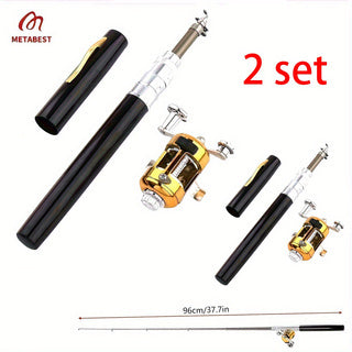 2 Sets Of High-grade Aluminum Alloy Pocket Pen Fishing Rod