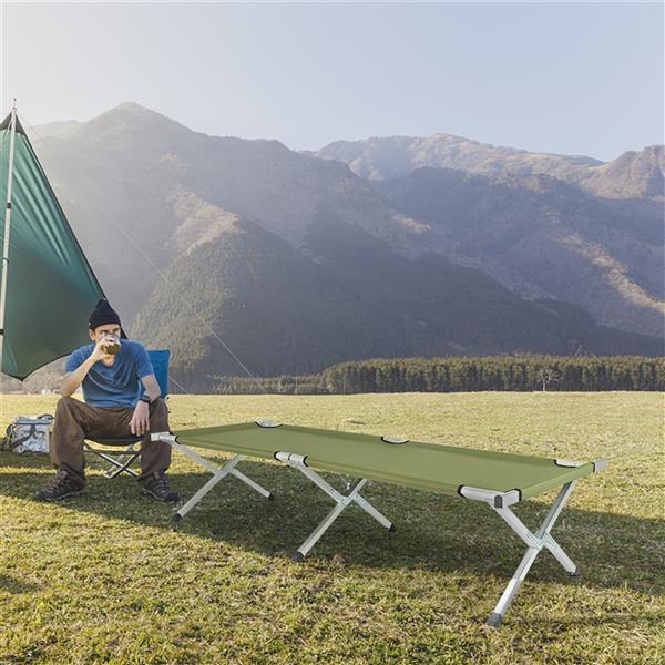 Portable Folding Camping Bed Army Green