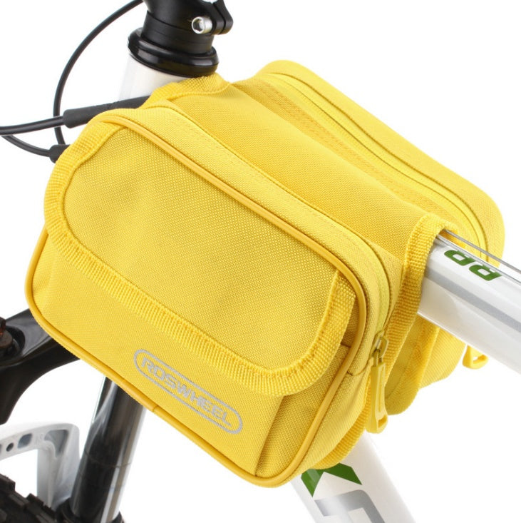 Bicycle front beam bag, saddle bag style mountain bike equipment riding bag