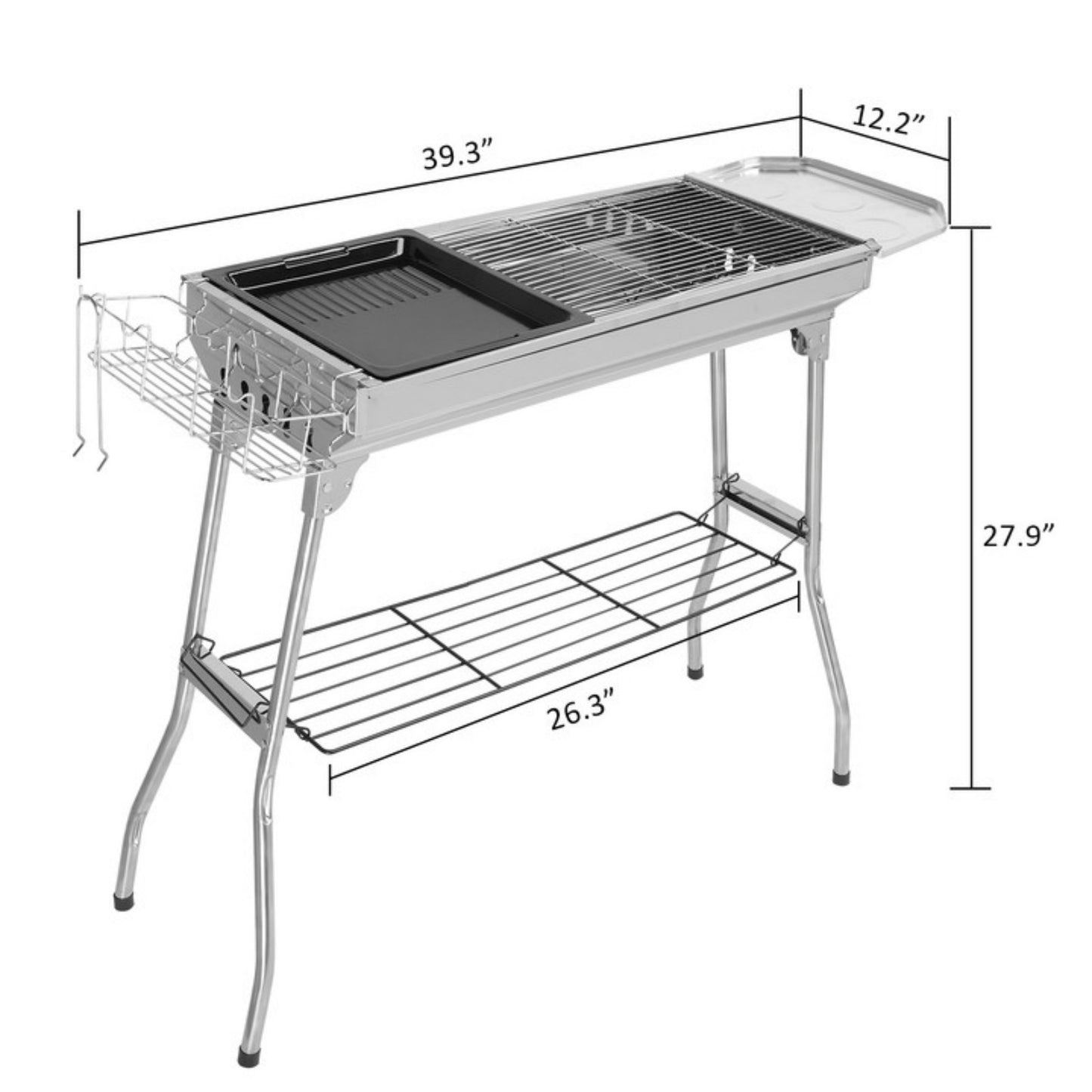 1 0 0x31x71cm Silver Stainless Steel Barbecue