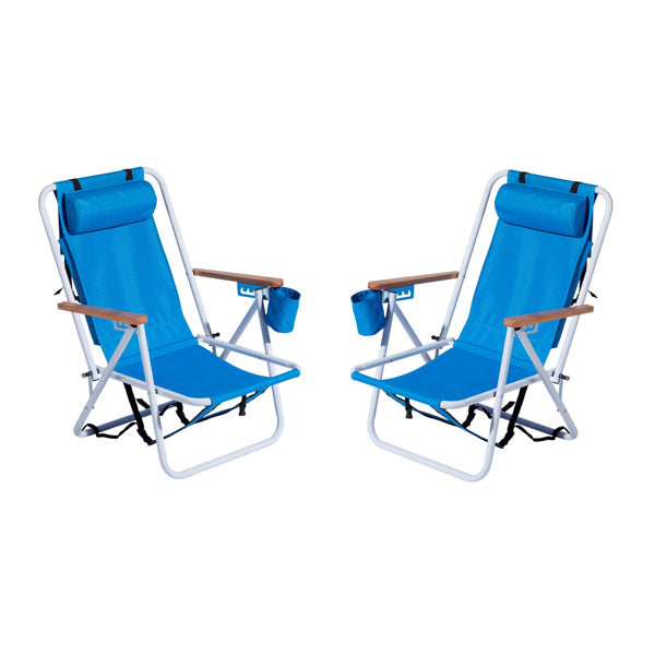 Blue Beach Chair Steel Tube Oxford Cloth