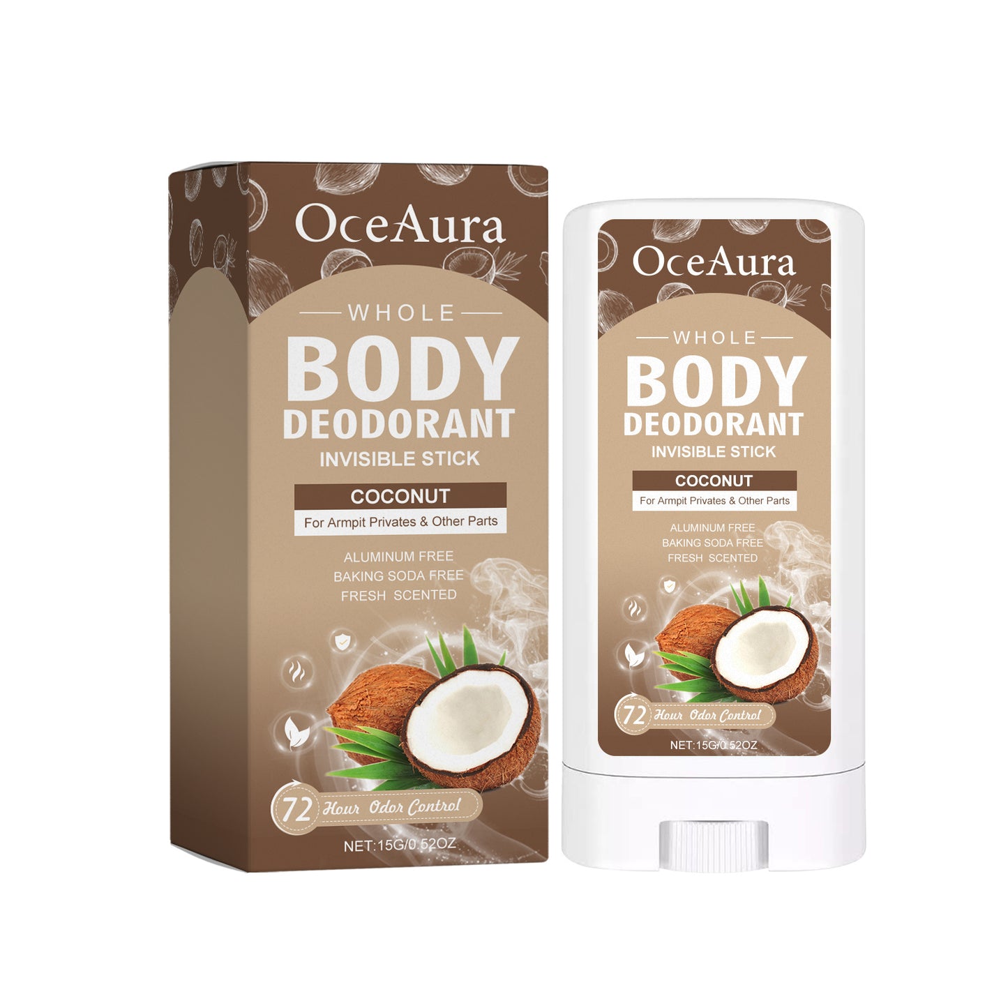 OceAura Deodorant, Clean Mild Refreshing Deodorant Stick