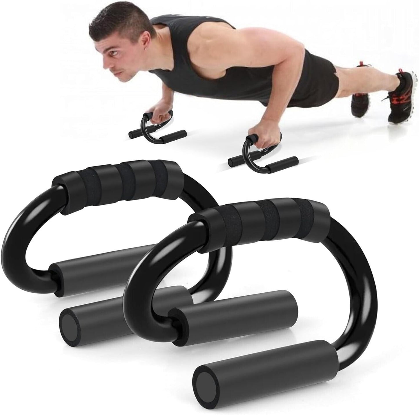 Push Up Bar S Shapes Non-slip Fitness Stand Exercise Grips Strength Workout Equipment