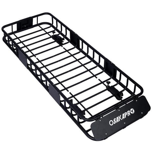 Roof Luggage Rack Basket, 64 Inch Black Steel