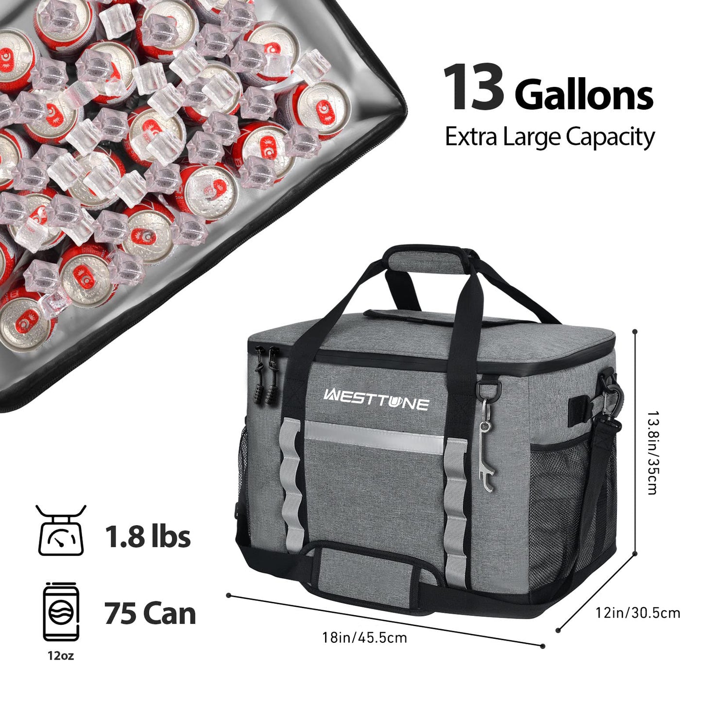 Cooler Bag, Portable For Grocery Shopping, Camping