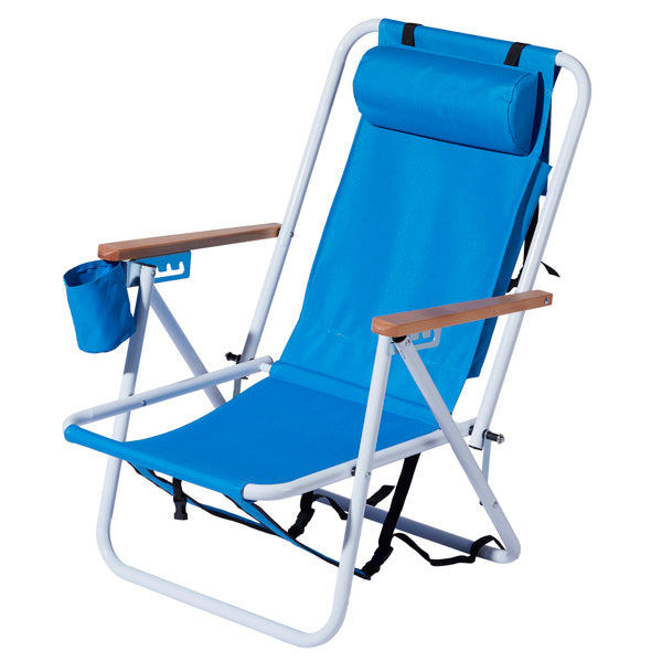 Blue Beach Chair Steel Tube Oxford Cloth