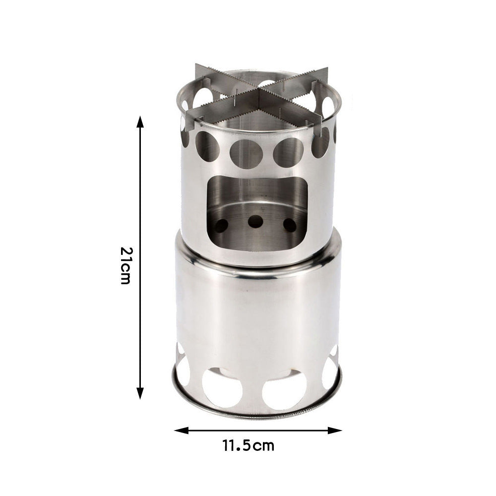 Portable Camping Stove Wood Burning Stainless Steel Stove For Outdoor Backpacking Fishing Hiking