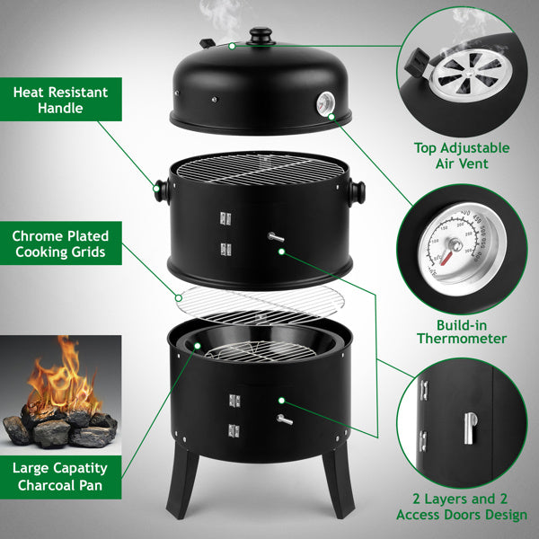 Black Smoked Charcoal Oven