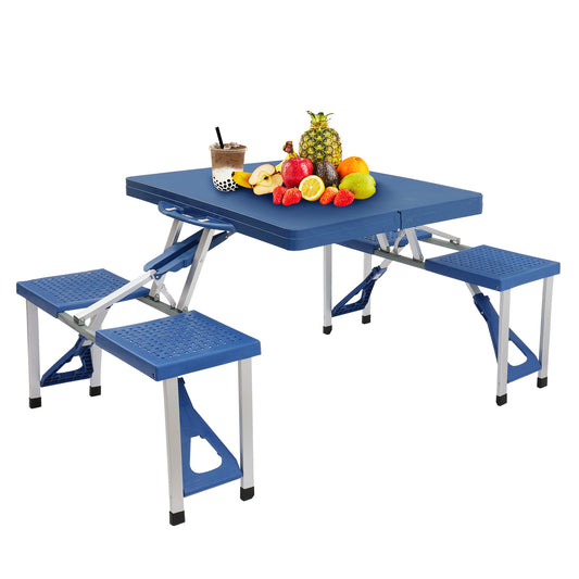 135.5x83x65.5cm Plastic Tables And Chairs 50kg Blue Camping Tables And Chairs