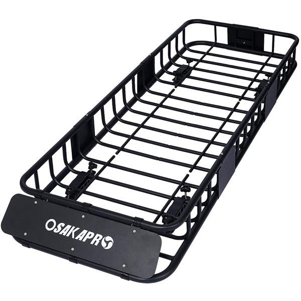 Roof Luggage Rack Basket, 64 Inch Black Steel