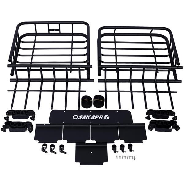 Roof Luggage Rack Basket, 64 Inch Black Steel