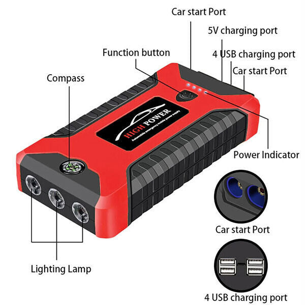 12V Car  Starter Pack Booster Battery Charger Emergency Power Bank UK