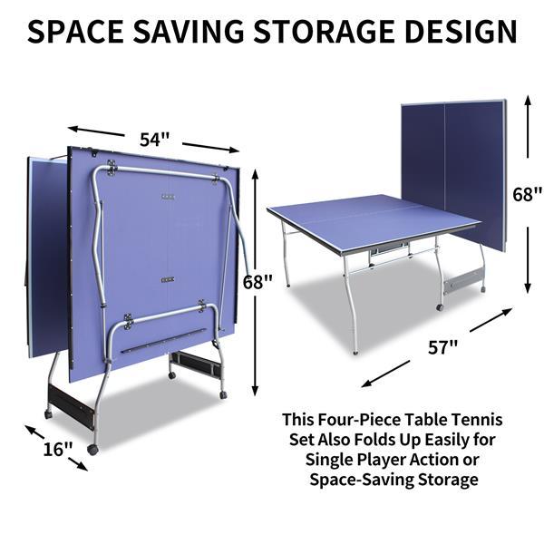 8-foot Medium-sized Table Tennis Table Foldable Portable Set