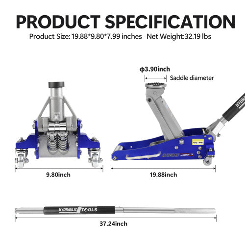 4 Ton Low Profile Floor Jack Unavailable Platforms- Welfel , Temu