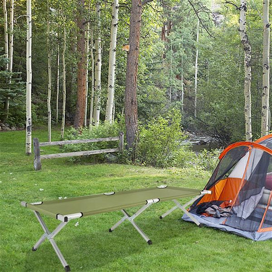 Portable Folding Camping Bed Army Green