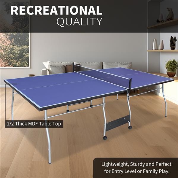 8-foot Medium-sized Table Tennis Table Foldable Portable Set